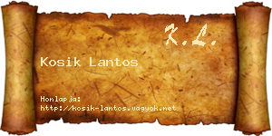 Kosik Lantos névjegykártya